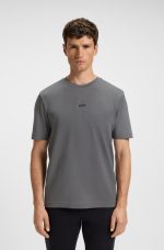 Camiseta de algodón elástico con logo en contraste