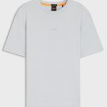 Camiseta de algodón elástico con logo en contraste