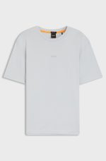 Camiseta de algodón elástico con logo en contraste