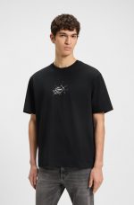 Camiseta relaxed fit de algodón con logo de diseño