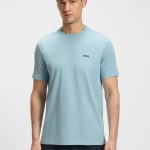 Camiseta de algodón elástico con detalle de logo
