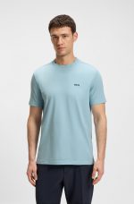Camiseta de algodón elástico con detalle de logo