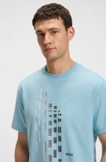 Camiseta de algodón elástico con estampado geométrico - Image 2