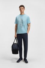 Camiseta de algodón elástico con estampado geométrico - Image 3