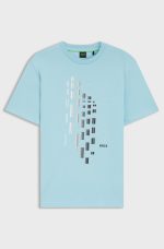 Camiseta de algodón elástico con estampado geométrico - Image 5
