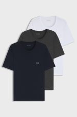Paquete de tres camisetas de algodón con logo bordado