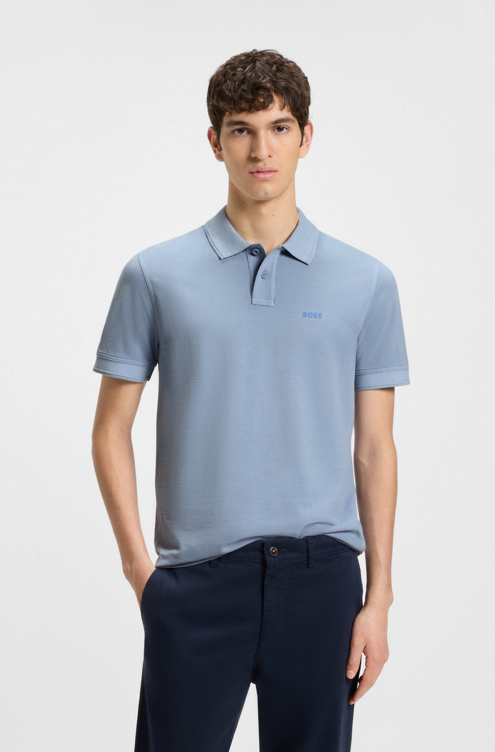 Polo BOSS de piqué de algodón