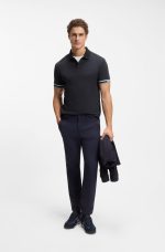 Polo slim fit de algodón con puños a rayas - Image 3