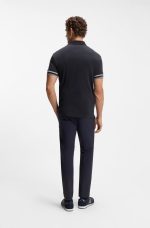Polo slim fit de algodón con puños a rayas - Image 4